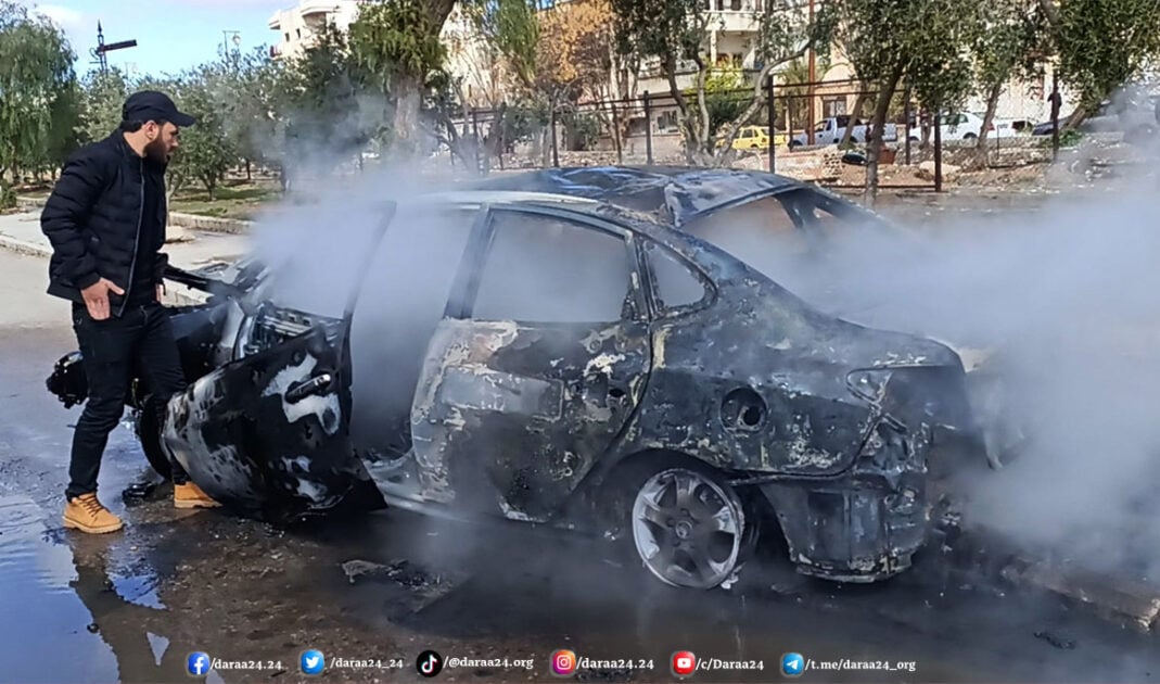 تفجير سيارة مفخخة في حي المطار بدرعا 3