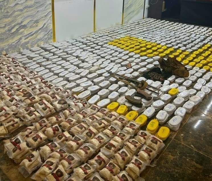 المخدرات التي تم ضبطها اليوم على الحدود السورية الأردنية.
