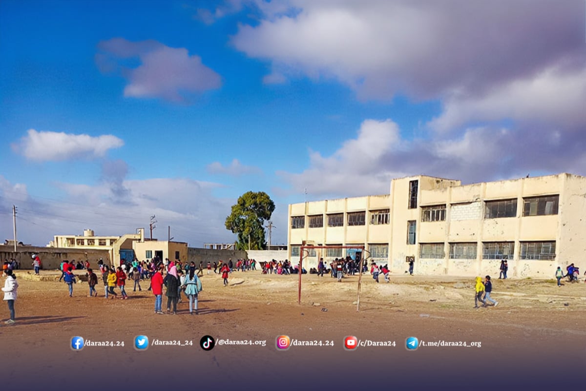 مدرسة في بلدة اليادودة في ريف محافظة درعا الغربي