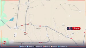 خريطة لمنطقة في الريف الشرقي والسهول بين بلدة نامر ومدينة الحراك
